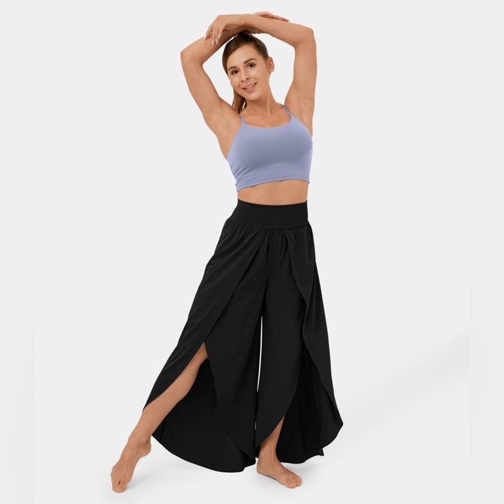 Halara Breezeful High Waisted Palazzo Flowy Split Wide Leg Quick Dry Pants